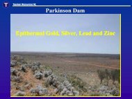Epithermal Gold, Silver, Lead and Zinc Parkinson Dam - SA Explorers