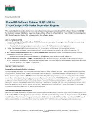 Cisco IOS Software Release 12.2(31)SG for Cisco Catalyst 4500 ...