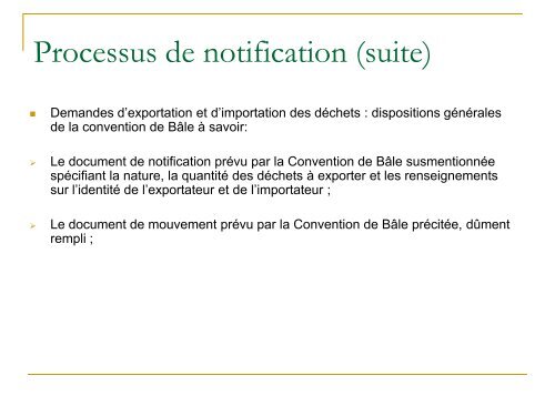 RÃ©glementation nationale et processus de notification - GD MAROC