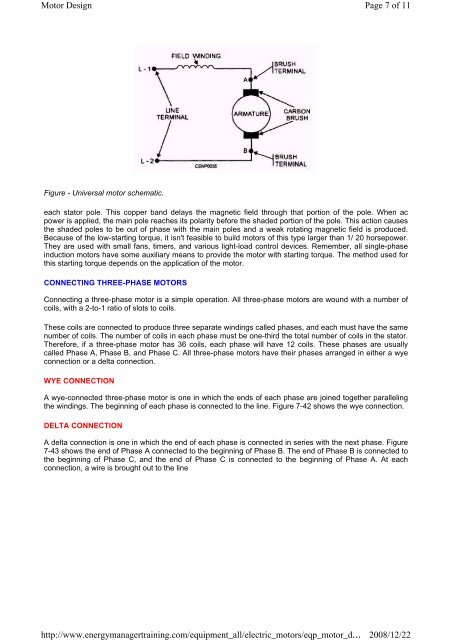 ELECTRIC MOTOR DESIGN Page 1 of 11 Motor Design 2008/12/22 ...