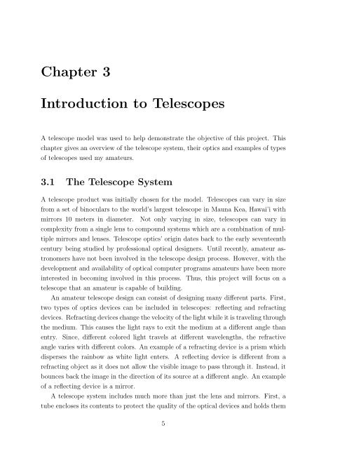 Design Optimization Model for a Schmidt-Cassegrain Telescope ME ...