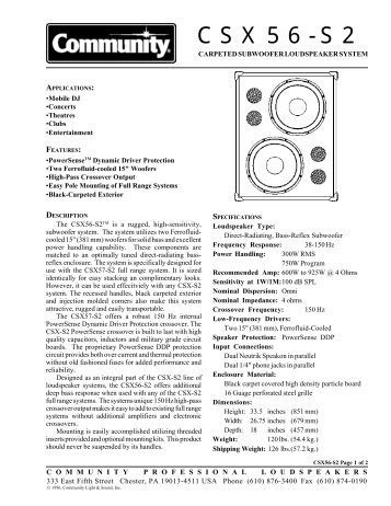 CSX56-S2 - Community Professional Loudspeakers