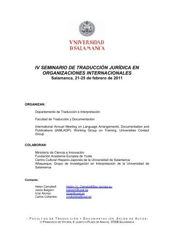 iv seminario de traducciÃ³n jurÃ­dica en organizaciones internacionales