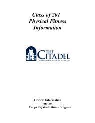 physical training - The Citadel