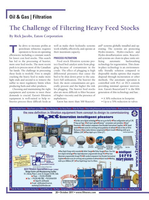 Oil & Gas | Filtration - Filtration News