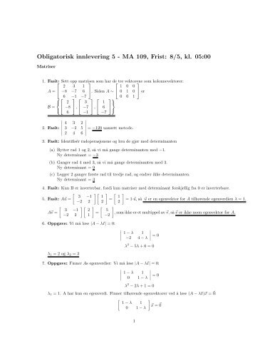 Obligatorisk innlevering 5 - MA 109, Frist: 8/5, kl. 05:00