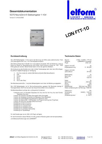 Gesamtdokumentation - bei der elform Licht-Mess-Regeltechnik ...