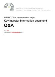 ALFI UCITS IV implementation project â€“ KID Q&A Document