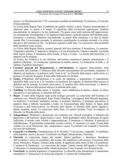 5Â°A Documento del Consiglio della classe a.s. 2011-2012 - Liceo ...
