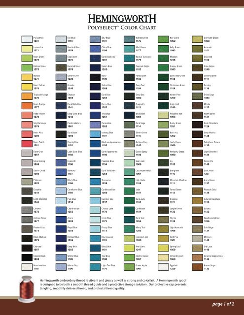 Actual Samples Of All 300 Thread Colors Hemingworth 0318-Thread Color Card Book 