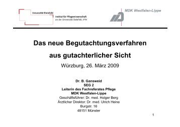 Das neue Begutachtungsverfahren aus ... - MDK Bayern