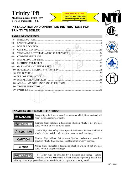 Install/Operation - Thermal Products Inc