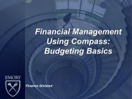 Budgeting Basics - Emory Finance