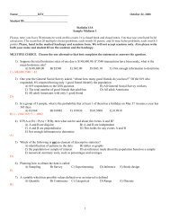 Sample midterm 1 - Statistics - UC Davis