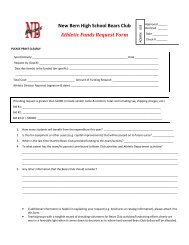 Athletic Funding Request Form/Info - Craven County Schools