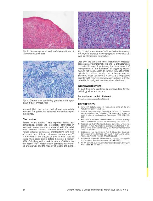 Current Allergy and Clinical Immunology - March 2008