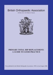 Primary total hip replacement: a guide to good practice
