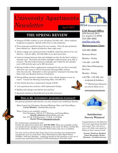 University Apartments Newsletter Housing Ucla University Apartments Newsletter Housing Ucla