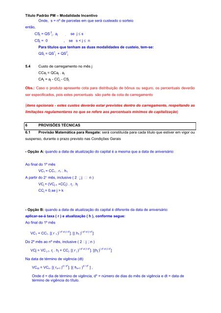 Nota TÃ©cnica - Janeiro de 2011 - Susep