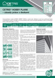 CETRISÂ® HOBBY PLANK â zÃ¡sady prÃ¡ce s deskami