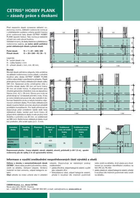 CETRISÂ® HOBBY PLANK â zÃ¡sady prÃ¡ce s deskami