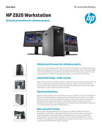 HP Z820 Workstation Datasheet - Asis