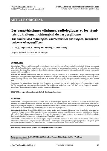 Les caractÃ©ristiques cliniques, radiologiques et les rÃ©sultats du ...