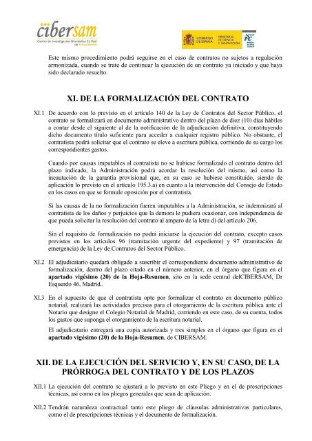 Pliego de condiciones administrativas - Cibersam