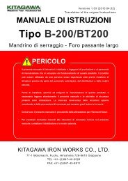 MANUALE DI ISTRUZIONI Tipo B-200/BT200 - Kitagawa Europe