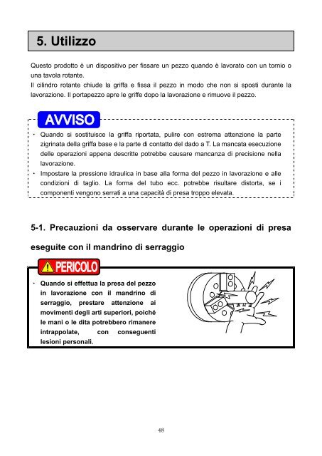 MANUALE DI ISTRUZIONI Tipo B-200/BT200 - Kitagawa Europe