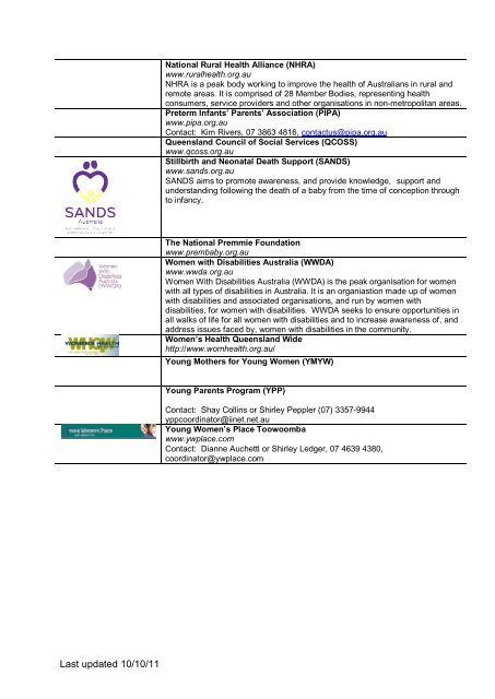 Download the PDF of the Directory - Queensland Centre for Mothers ...