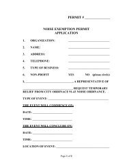 Noise Exemption Permit Application - City of Port St. Lucie