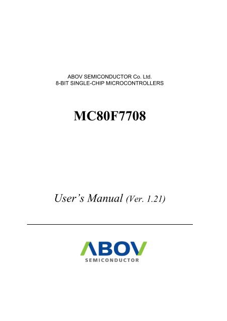 MC80F7708 - abov.co.kr