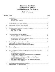 Louisiana Handbook for Electronic Filers of Individual Income Tax ...