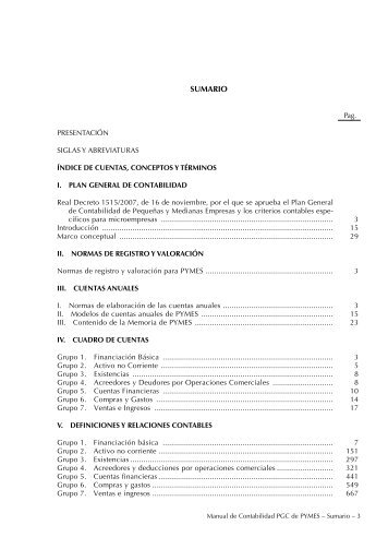 Ã­ndice de cuentas, conceptos y tÃ©rminos - CISS