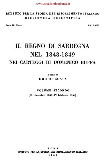 IL REGNO DI SARDEGNA NEL 1848-1849 - archiviostorico.net