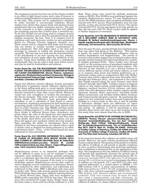 The Ohio Journal of - The Ohio Academy of Science