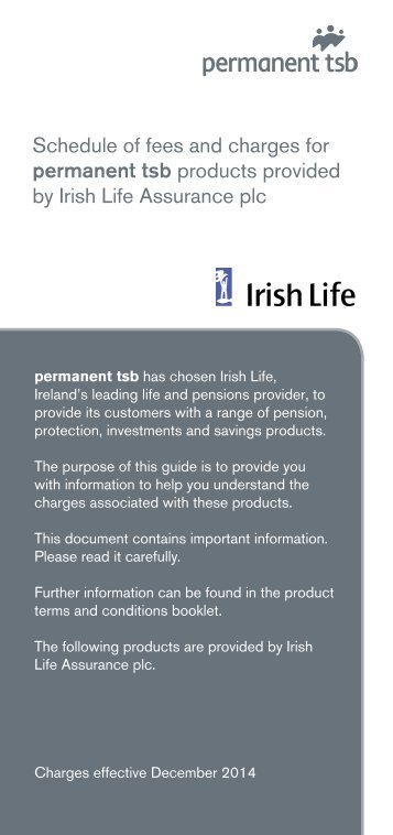 Download charges booklet for products provided ... - Permanent TSB