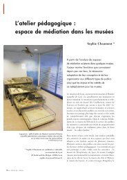 L'atelier pédagogique : espace de médiation dans les musées - OCIM