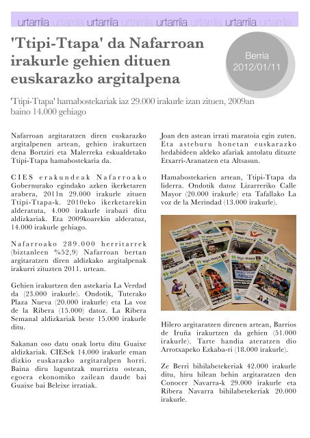 Hizkuntza-politiken Urtekaria 2012 - Erabili.com