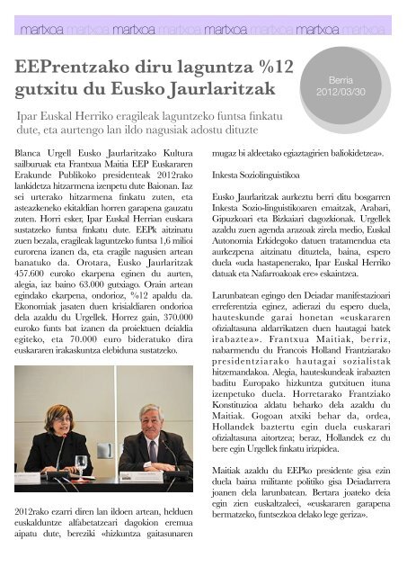 Hizkuntza-politiken Urtekaria 2012 - Erabili.com