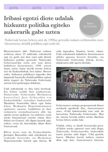 Hizkuntza-politiken Urtekaria 2012 - Erabili.com