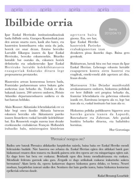 Hizkuntza-politiken Urtekaria 2012 - Erabili.com