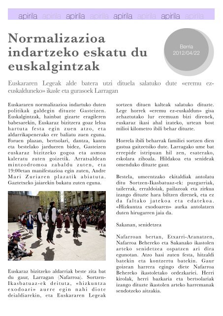 Hizkuntza-politiken Urtekaria 2012 - Erabili.com