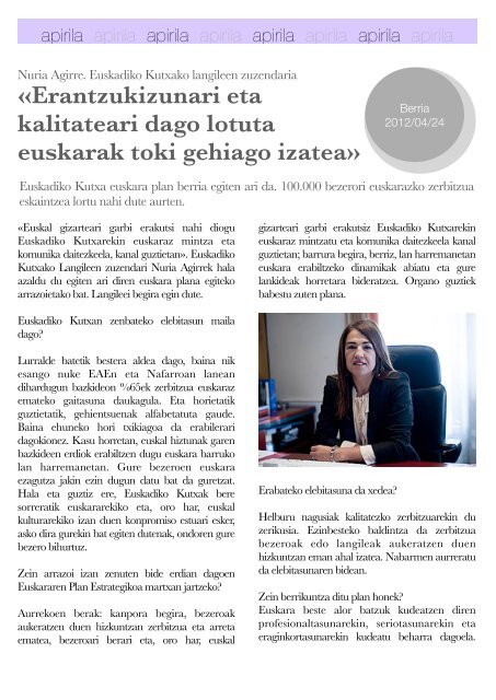 Hizkuntza-politiken Urtekaria 2012 - Erabili.com