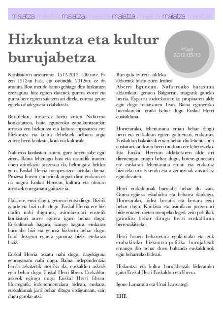 Hizkuntza-politiken Urtekaria 2012 - Erabili.com