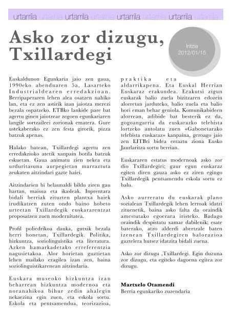 Hizkuntza-politiken Urtekaria 2012 - Erabili.com