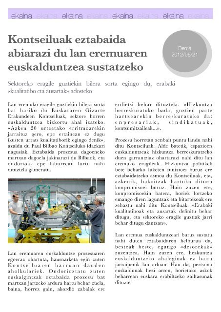 Hizkuntza-politiken Urtekaria 2012 - Erabili.com