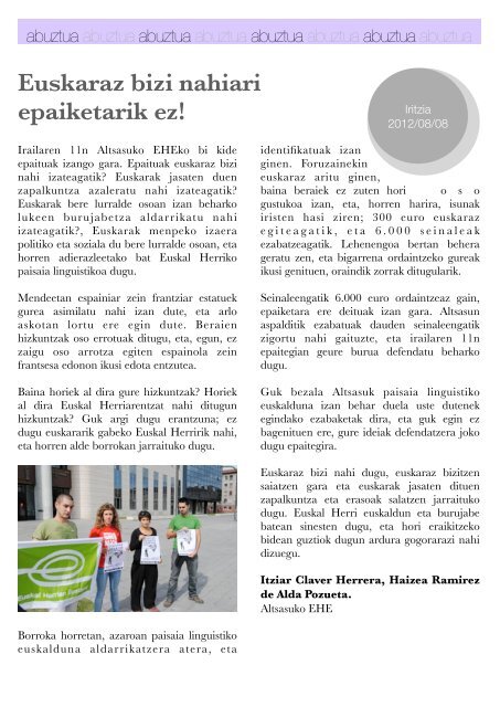 Hizkuntza-politiken Urtekaria 2012 - Erabili.com