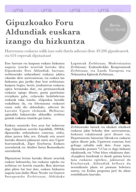 Hizkuntza-politiken Urtekaria 2012 - Erabili.com